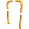 Anti-nudge hoop 90 | one sided- deep version | steel tube  76 mm | yellow / black | one-sided, right | height above ground: 1150 mm | to be fixed by plugs